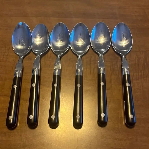 Washington‎ Forge Mardi Gras Black Stainless Soup Spoon 6 Silverware flatware