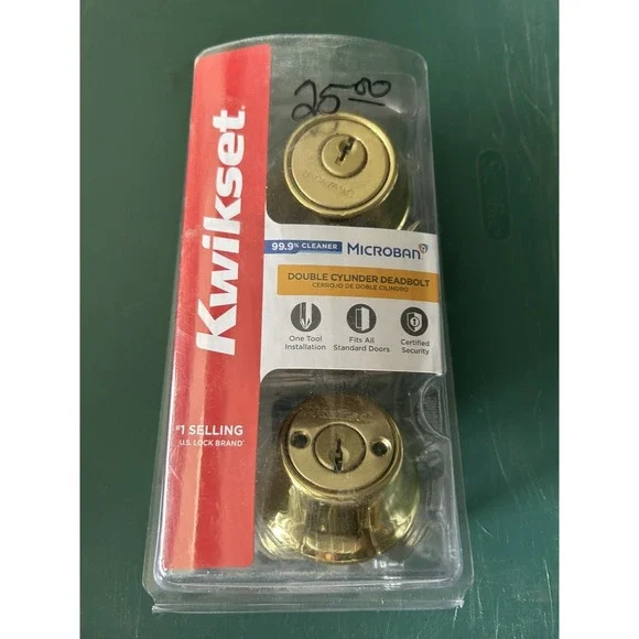 Kwikset 96650-494 Polished Brass Finish Single Cylinder Deadbolt Lock