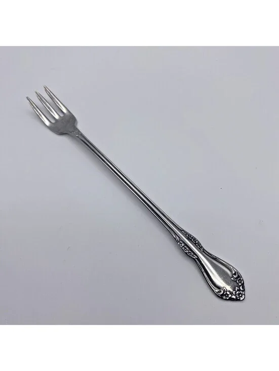 1 Cocktail Seafood Fork Mansfield Amadeus Oneida Deluxe Floral Stainless