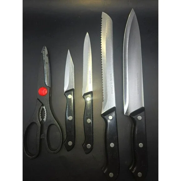 5-Piece Stainless Steel Kitchen Knife Set with Shears – Brand New (Unused)
