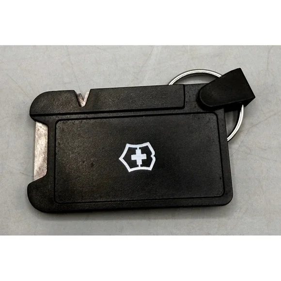 Victorinox Swiss Army Dual Knife Sharpener Keychain Black Card Tool 4.3323
