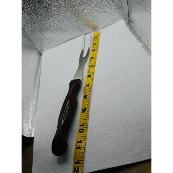 Cutco #1027 MEAT FORK Brown/Orange Swirl Handle Made in USA. Life time warranty