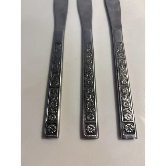 Lot of 3 Imperial SERTA Stainless Steel Flatware Solid Knives Vtg Korea - 8.25