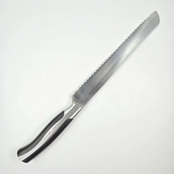 Oneida Vanguard Collection Serrated Bread Knife Stainless Steel Black Handle 8in