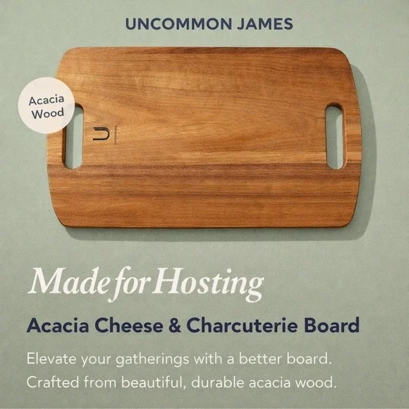 Uncommon James Acacia Wood Cheeseboard 15 x 9 Open Box