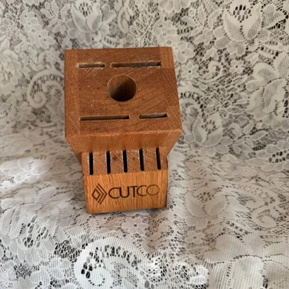 Cutco 10 Slot Oak Solid Wood Knife Block Holder Made in USA Culinary‎ Home Chef