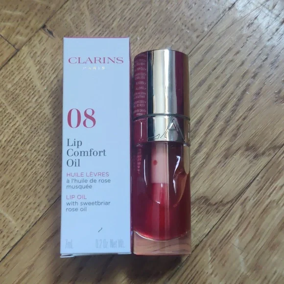 Clarins Lip Comfort Oil in Strawberry 08