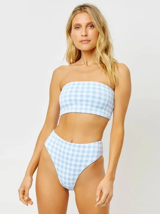 Frankies Bikinis Jenna High Waist Bikini Bottom in Bluebell large BOTTOM ONLY