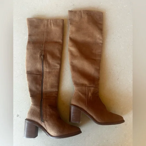 Seychelles SEXY Brown Over the Knee Suede Tall Boots Winter Spring Boho 6.5 NEW