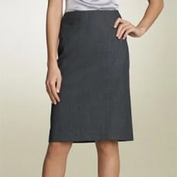 Theory Women's Professional Corporate Business Gray Wool Golda Skirt, NWT, 12
