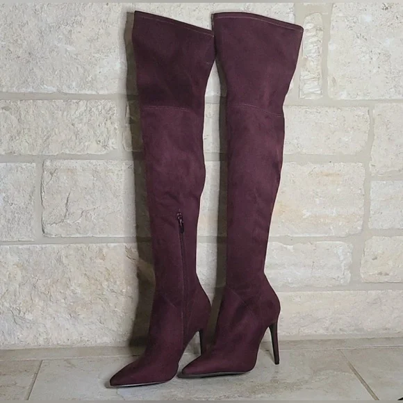 Kendall + Kylie “Kayla” Thigh-High Suede Boots – Size 9, Burgundy or Black (NWT)