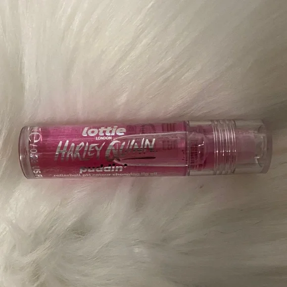 Lottie London Harley Quinn color changing Lip Oil sheer pink