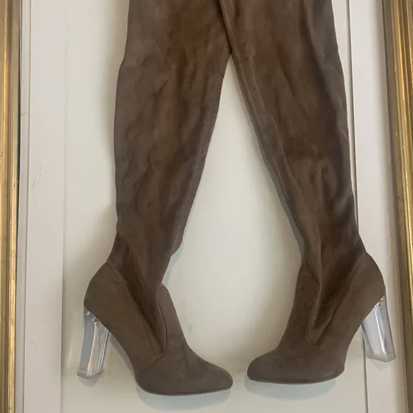 Wild diva over the knee boots size 10 clear heels