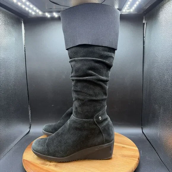 Blondo Canada Knee High Boots Womens Size 6.5 Black Suede 20