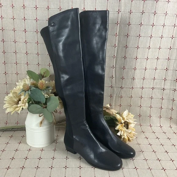 Vince Camuto “Karita” Over The Knee Riding Boots Women's Sz 5 Black Leather New