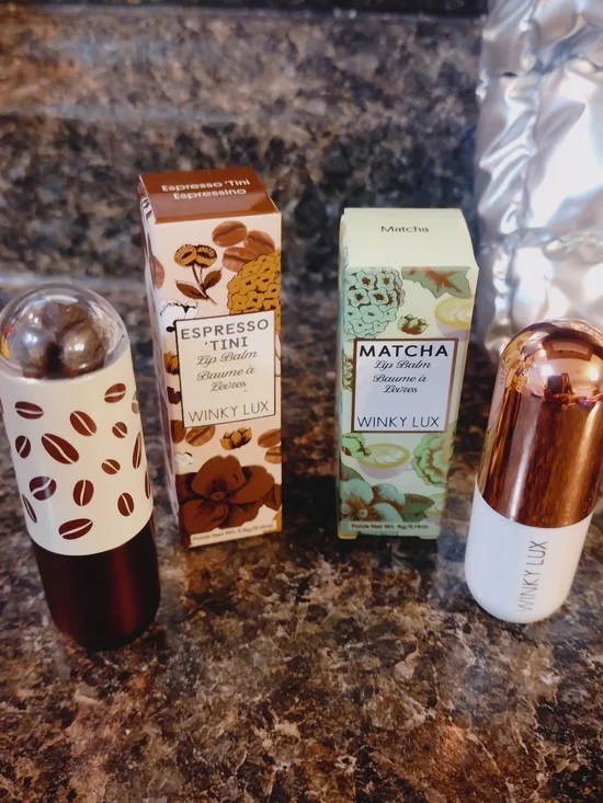 Winky Lux Espresso Tint & Matcha Lip Balm Duo -Brown & Light Green NEW Full Size