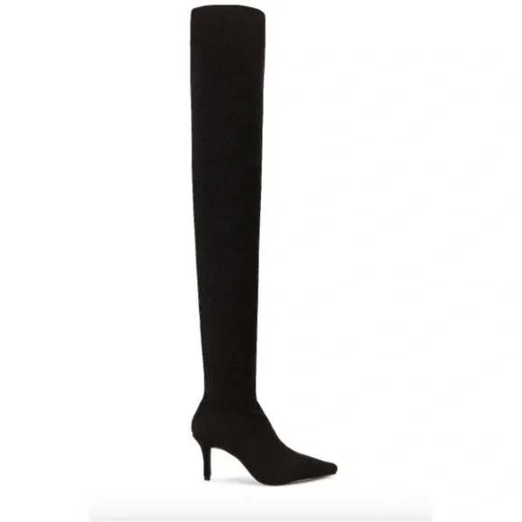Raye Revolve Nolia Stretch Knit Thigh High Stiletto Boots Over The Knee Side Zip