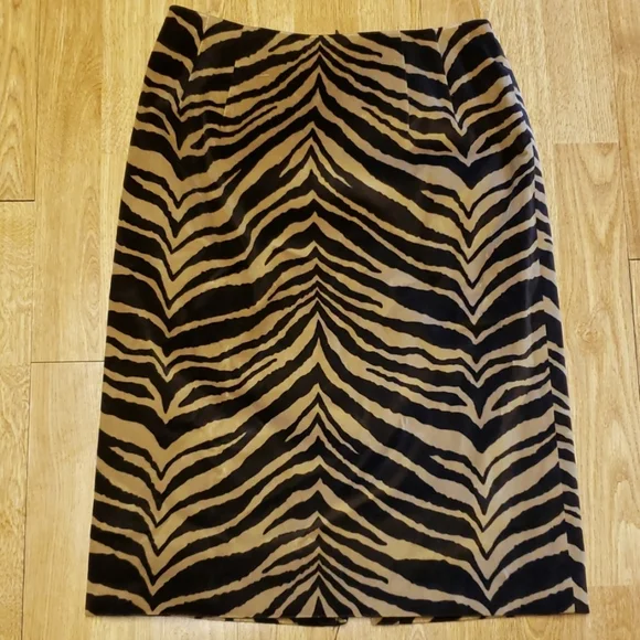 Talbots sueded tiger print pencil skirt 2P