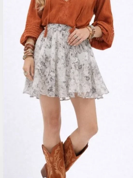 Banana‎ Republic Factory Women's Snakeskin Printed Mini Chiffon Tiered Skirt 2