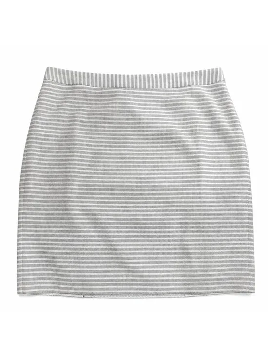 Talbots Petite Striped Pencil Skirt 14P Nautical Preppy Lined Cotton Blend