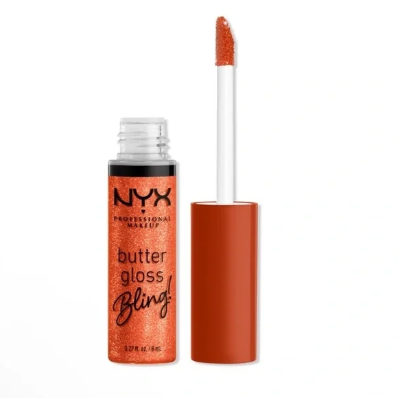 NYX Butter Gloss Bling Non-Sticky Lip Gloss Shade Shimmer Down Full Size NWT
