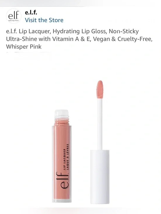 e.l.f. Hydrating Lip Gloss-vitamins Vegan&cruelty-free finish.- Whisper Pink