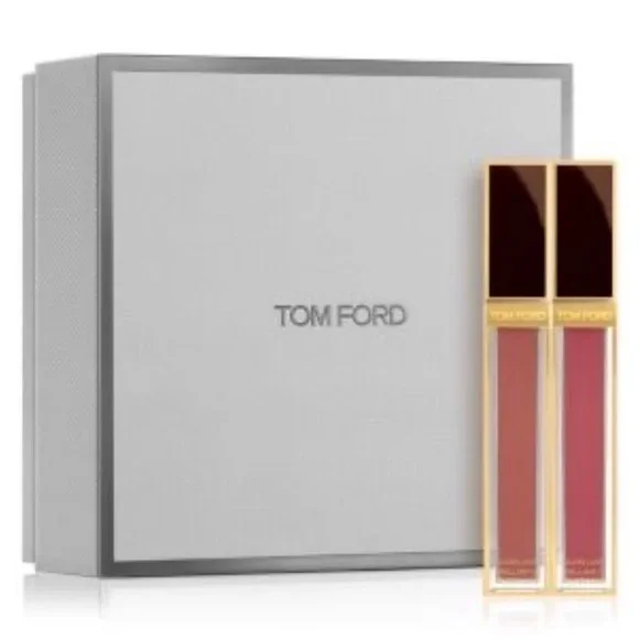 NEW Tom Ford Luxe Lip Gloss Duo Gift Full Size Inhibition Red Sunrise Pink