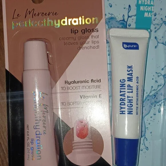 B*Pure Hydrating Night Lip Mask + Le Mercerie Hydration Lip Gloss