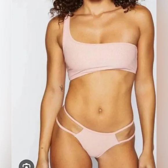 Frankies Bikinis | Ribbed Low Rise Double Strap Jaymi Two PIece‎ Bikini Swim Sm