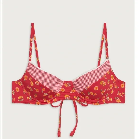 frankie’s bikinis autumn flower bikini top sz XS extra small