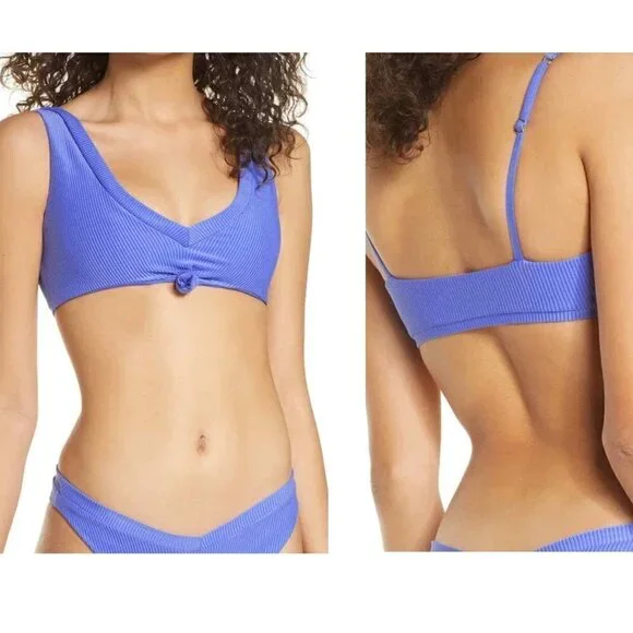 Frankie’s Austin Periwinkle Blue Ribbed Bikini Top