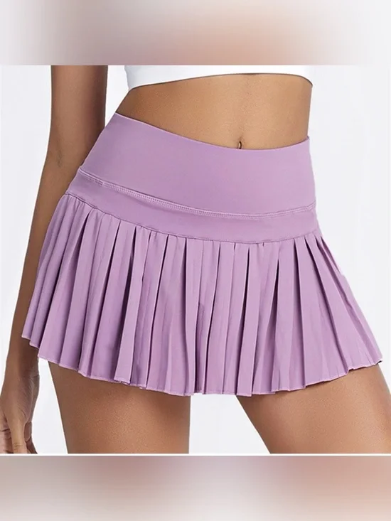 GOLDHINGE Slate Blue Pleated Performance Skirt/Skort with pockets; Size Medium
