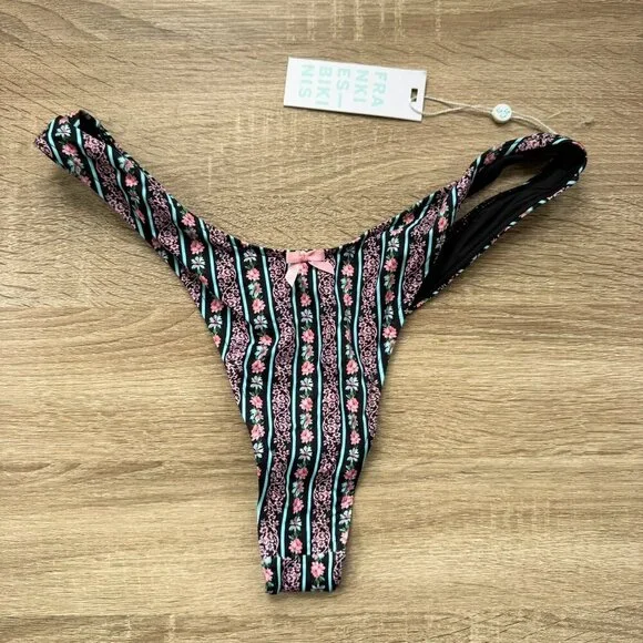 NWT Frankies Bikinis Full Moon Micro Swim Bikini Bottoms Large