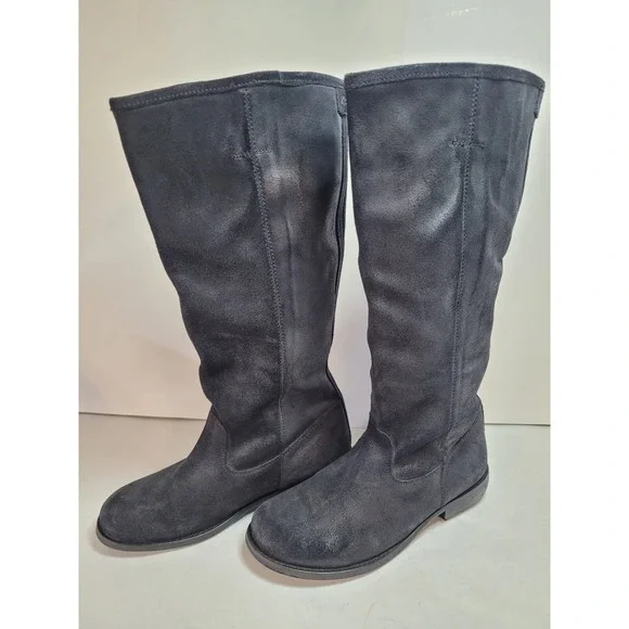 Kickers Leather Tall riding Boots Black Pull on Women's Size‎ 9 US EUC