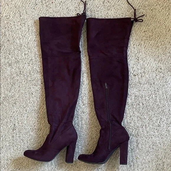 A New Day Elegant Purple Suede Over-the-Knee Boots 7.5