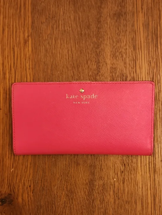 kate spade Bright Pink Zip Continental Wallet