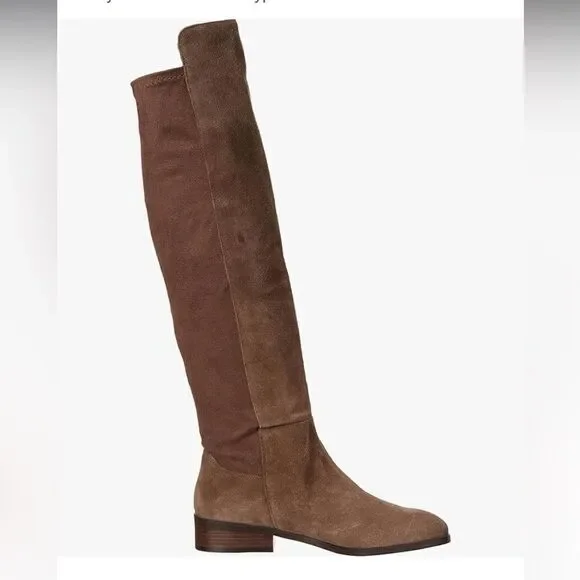 Lucky Brand Calypso Suede Over The Knee Boots in Falcon Brown Size 8 NWOB