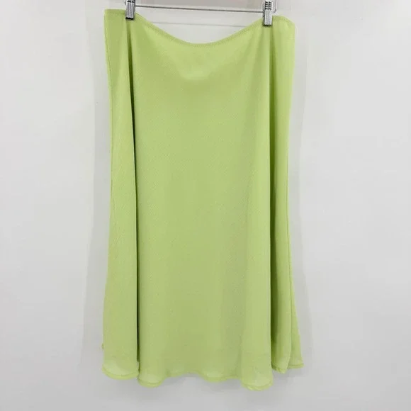 Vintage Lucy Pereda Textured Lime Green Bright Below Knee Skirt Womens 16