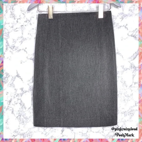 EXPRESS Gray Y2K Midi Pencil Skirt Women’s 6