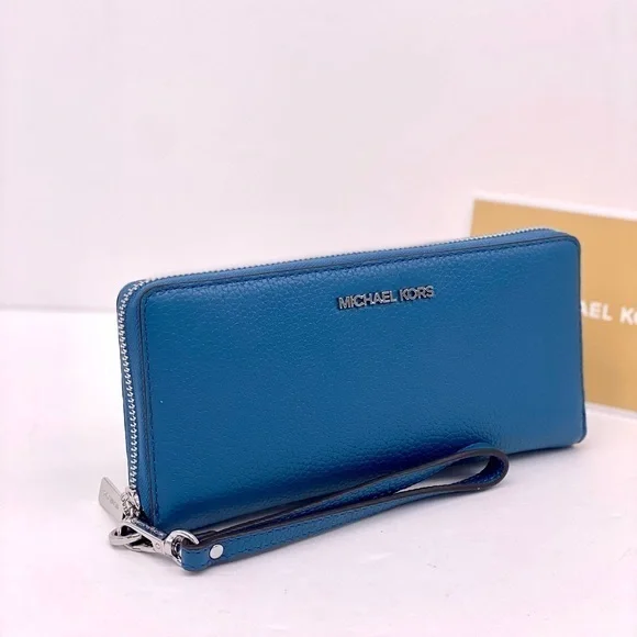 Michael Kors Large Continental Wallet Wristlet Teal