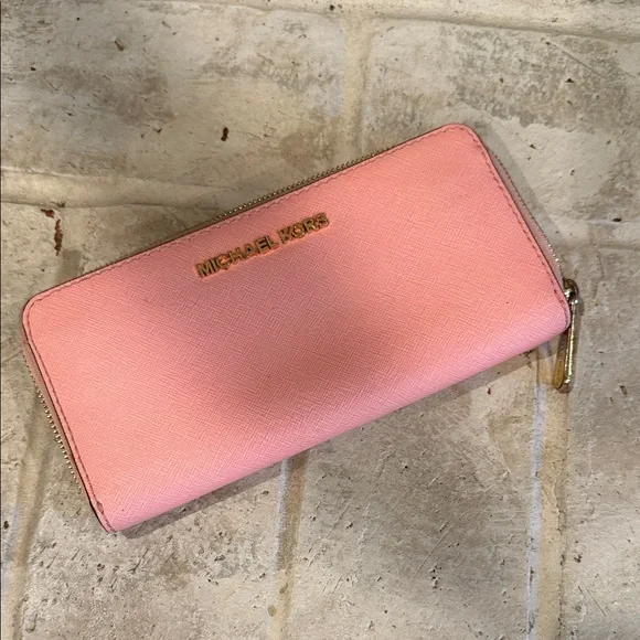 Michael Kors Blush Pink Zip-Around Wallet