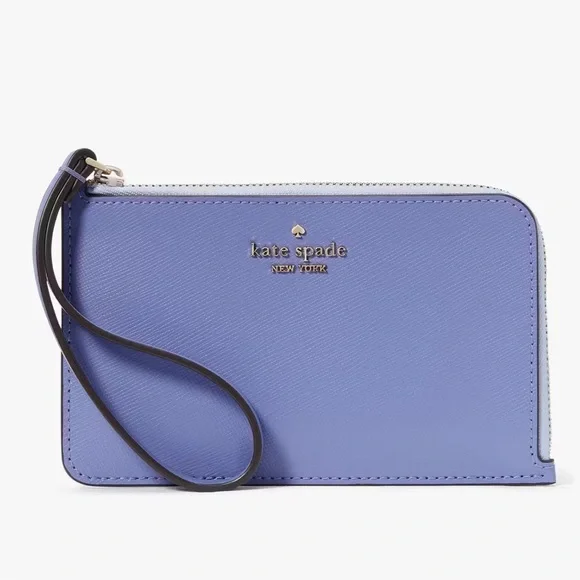 Kate Spade Lucy Small L-zip Wristlet Evening Blue Iris Multi NWT