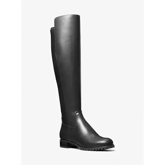 Michael Kors Outlet Britt Smooth Wide Calf Boot in Black 7M $325