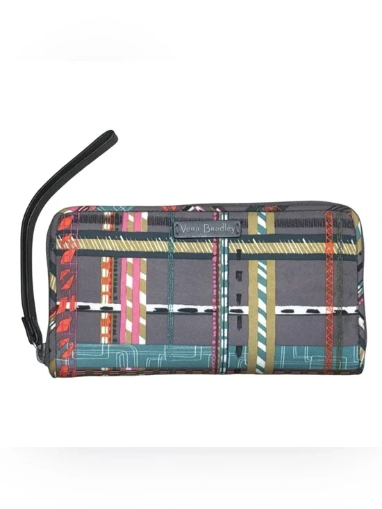 NWT Vera Bradley City Plaid Midtown RFID Wristlet Wallet