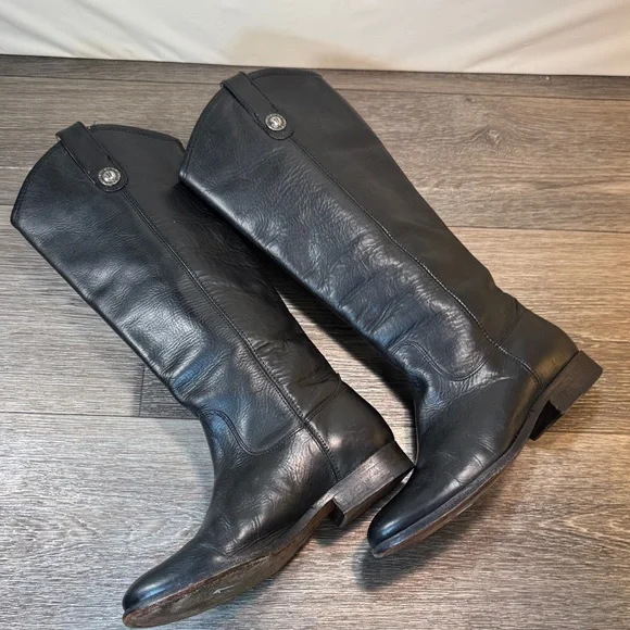 Frye Black Leather Knee-High Boots woman’s size 6.5 B (j188)