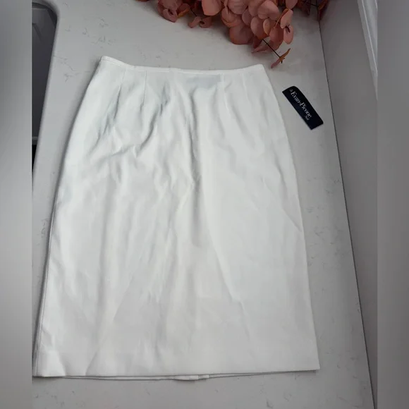Evan Picone White Pencil Skirt