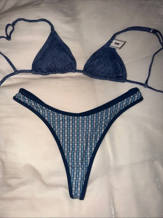Frankie’s Bikini’s x Victoria’s Secret PINK Moon Bay Thong Bikini Bottom, Medium