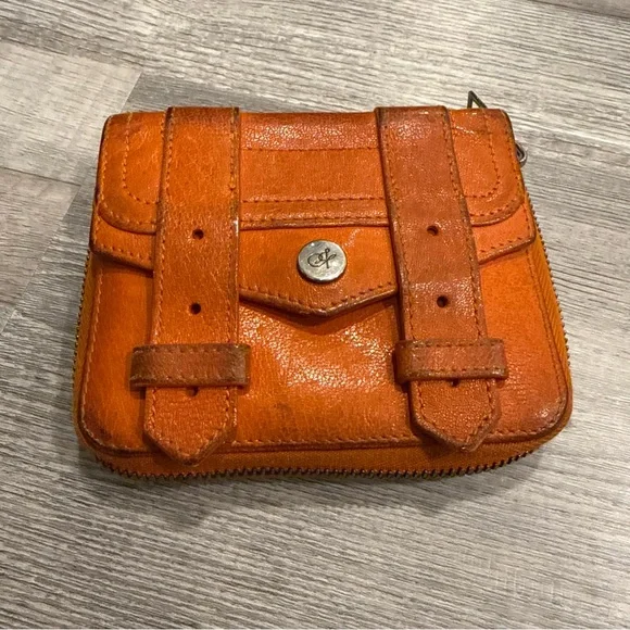 Proenza Schouler Orange Leather Zipper Wallet