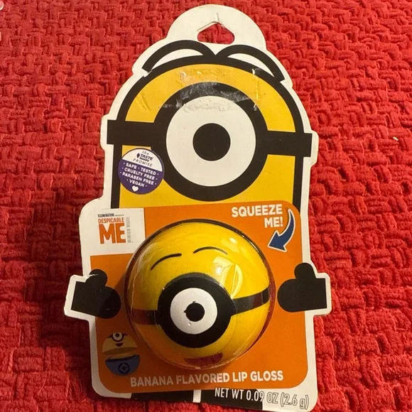 🍌🍌 Despicable Me Minion, Banana Flavored Lip Gloss, Squeeze Ball 🍌🍌