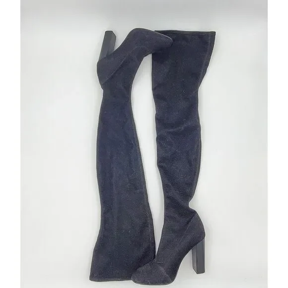 Steve Madden Euphoric Black Over The Knee Fashion Boots Womens Size 7 M